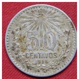 1914 Mexico 50 Centavos