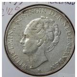 1933 2 1/2 G Netherlands Silver Coin