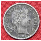 1902 O Barber Silver Dime