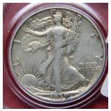 1939 S Walking Liberty Silver Half Dollar Coin