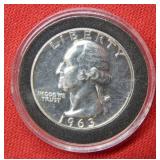 1963 Washington Silver Quarter - Proof/Capsule