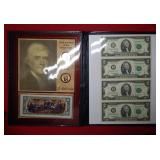 Jefferson Presidential $1 & $2 Uncut Sheet