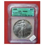 1993 Silver Eagle 1oz ICG MS69