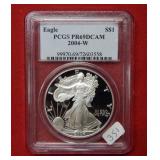2004 W Silver Eagle1oz PCGS PR69DCAM