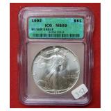 1992 Silver Eagle 1oz ICG MS69