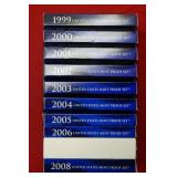 1999-2008 Proof Quarter Sets with free Mint Box