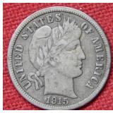 1915 S Barber Silver Dime