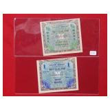 (2) 1944 1/2 & 1 Mark Notes - Germany