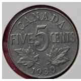 1930 Canada 5 Cent Coin