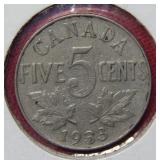 11933 Canada 5 Cent Coin