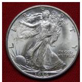 1936 D Walking Liberty Silver Half Dollar Coin
