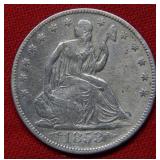 1853 Seated Liberty Silver Half - with Arrows/Rays