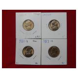 (4) Jefferson Nickels - 1932 D -50 D - 51 D 53 D
