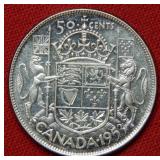 1953 Large Date Canada Half Dollar Coin