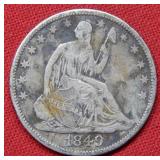 1849 O Seated Liberty Silver Half Dollar
