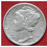 1938 D Mercury Silver Dime