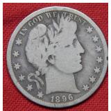 1896 S Barber Silver Half Dollar Coin