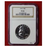 1963 Franklin Silver Half Dollar Coin NGC PF65