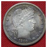 1910 D Barber Silver Quarter