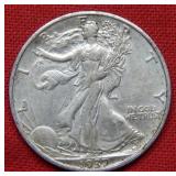 1937 S Walking Liberty Silver Half Dollar Coin