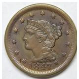 1847 Large Cent - Brown