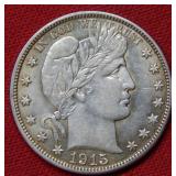 1915 S Barber Silver Half Dollar