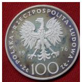 1976 Poland 100 Zloty Silver Coin