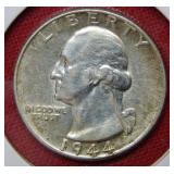 1944 Washington Silver Quarter Coin