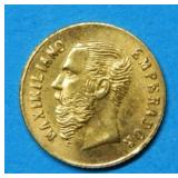 1865 Maxmillian 10KT Gold Commemorative