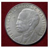 1953 Cuba 5 Peso Silver Coin