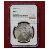1884 O Morgan Silver Dollar NGC MS63