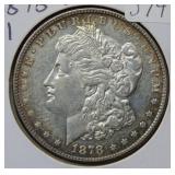 1878 Morgan Silver Dollar Coin - 8 Tail Feathers