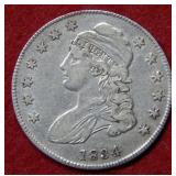 1834 Bust Silver Half Dollar Coin