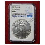 2024 Silver Eagle 1oz Early Release NGC MS70