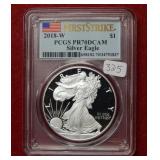 2018 W Silver Eagle 1oz PCGS PR70 DCAM