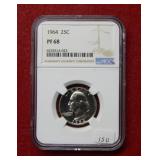 1964 Silver Washington Quarter NGC PF68