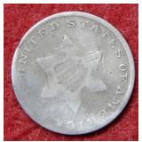 No Date Three Cent Silver Coin