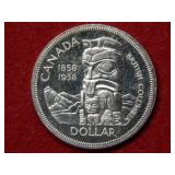 1958 Canada Silver Dollar - Totem Pole