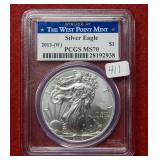 2013 W Silver Eagle 1oz PCGS MS70