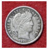 1913 Barber Silver Dime