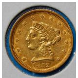 1852 US Gold $2.50 Coin