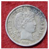 1905 Barber Silver Dime