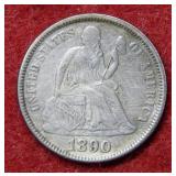 1890 Seated Liberty Silver Dime