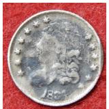 1834 Bust Silver Half Dime - Rim Bruise