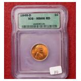 1949 D Lincoln Wheat Cent ICG MS66 RD