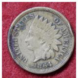 1864 Indian Head Cent - Copper Nickel - Rim Nick