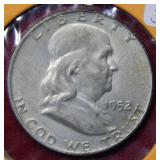 1952 D Franklin Silver Half Dollar Coin