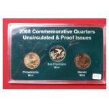 2008 Quarters - UNC & Proof 3 coin Set