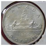 1966 Canada Silver Dollar Coin