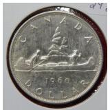 1960 Canada Silver Dollar Coin